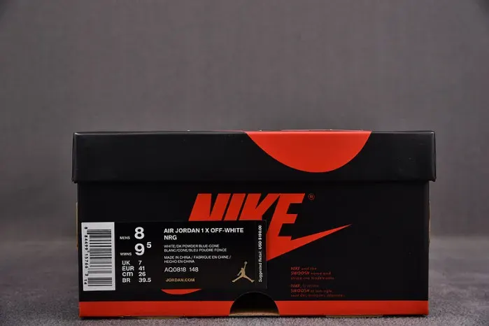 Air Jordan 1 Retro High Off-White University Blue Aq0818-148, alternate view