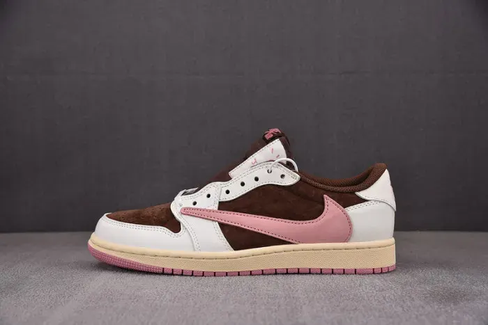Travis Scott X Air Jordan 1 Low Og “Dark Pony/Pink Oxf0Rd” Dz4137-206