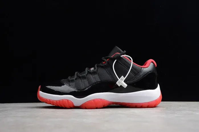 Air Jordan 11 Retro Low "Bred" Black/ Red Mens 528895-012