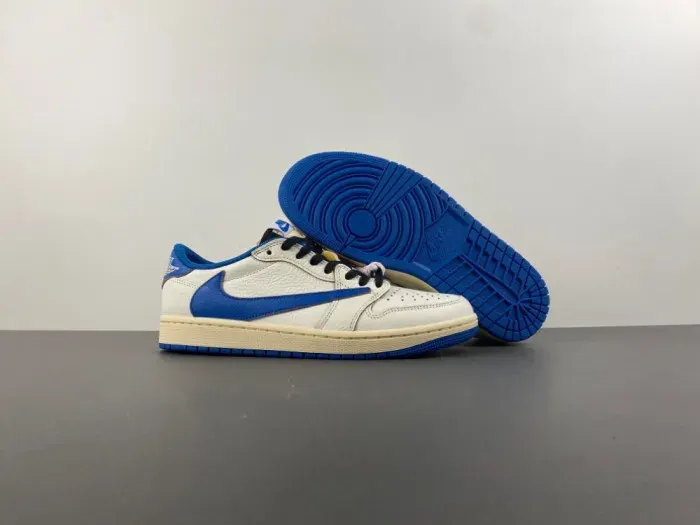 Air Jordan 1 Retro Low Og Sp Fragment X Travis Scott Sail Military Blue Dm7866-104, alternate view