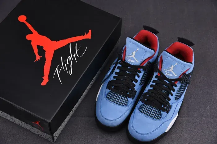 Travis Scott X Air Jordan 4 “Houston Oilers” University Blue 308497-406, alternate view